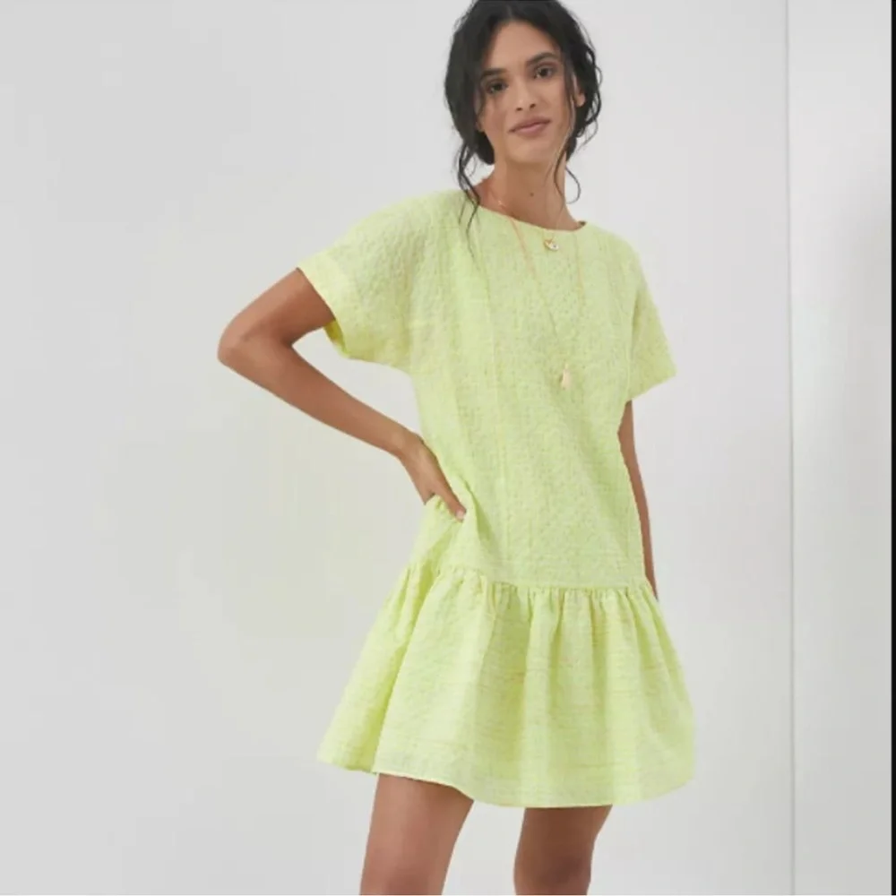 Anthropologie Corey Lynn Calter Mariah Textured Mini Dress Size Medium Coastal - Picture 2 of 9